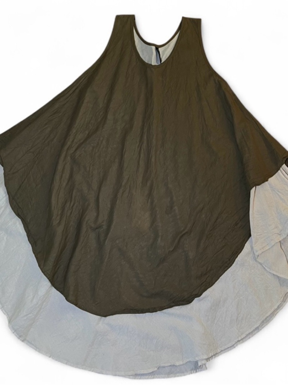 SACRED Threads Tiered Brown Tan Dress Sleeveless Flowy Small Cotton Boho Cottage